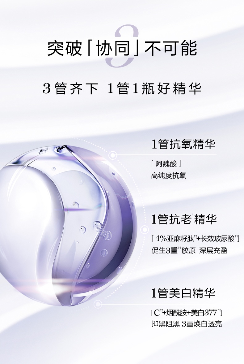 商品Lancôme|兰蔻 塑颜三管精华 3管精华 50ml 美白淡纹抗老化抗氧,价格¥937,第6张图片详细描述