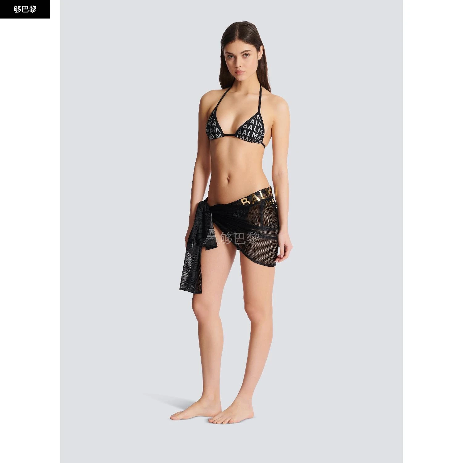 商品Balmain|【预售】 巴尔曼 25春夏 女士 家居用品 Balmain Paris网眼纱裙 BKG401630012 ,价格¥3462,第5张图片详细描述