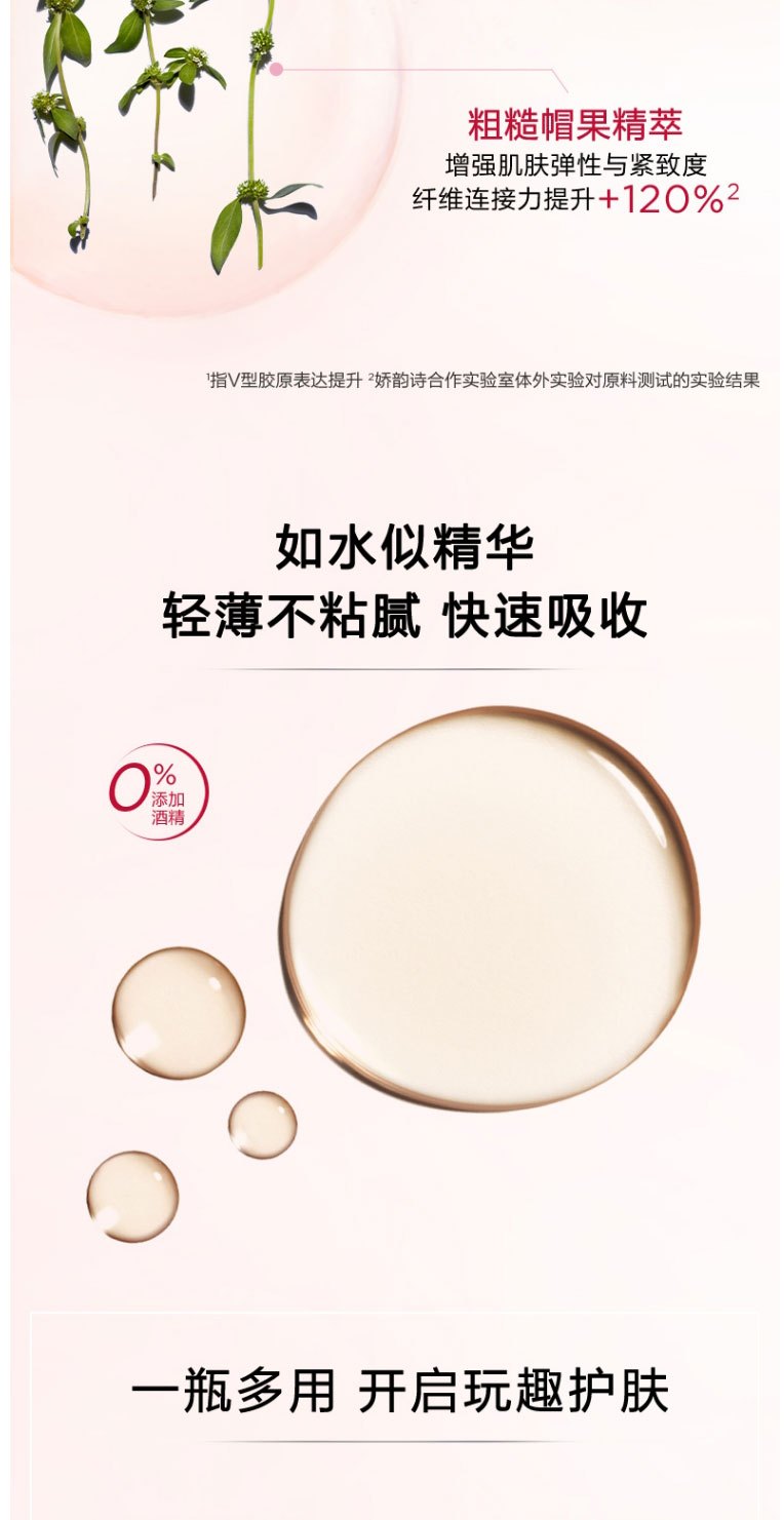 商品Clarins|CLARINS娇韵诗分龄精华水爽肤水 小姐姐弹簧水 补水保湿淡化细纹法令纹提拉紧致200ml,价格¥235,第5张图片详细描述