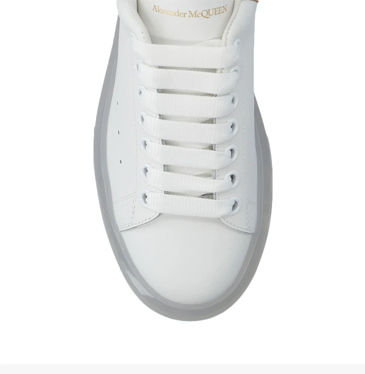 商品Alexander McQueen|Alexander McQueen 亚历山大·麦昆 女士白色皮革金尾休闲运动鞋 611698-WHX9X-9075,价格¥3439,第7张图片详细描述