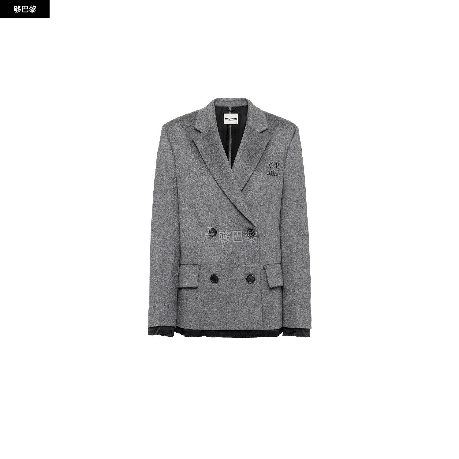 商品Miu Miu|【预售】 缪缪 25春夏 女士 西服外套 Veste croisée en velours MH1853_125Q_F0031_S_231 ,价格¥30491,第2张图片详细描述