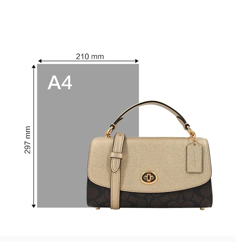 商品Coach|COACH 女士拼色PVC配皮单肩包 C1441IMS5V,价格¥1277,第4张图片详细描述