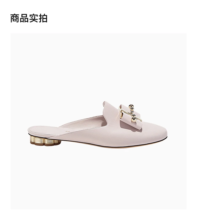 商品Salvatore Ferragamo|SALVATORE FERRAGAMO 女士淡粉红色羊皮包脚凉鞋 0709128,价格¥2975,第4张图片详细描述