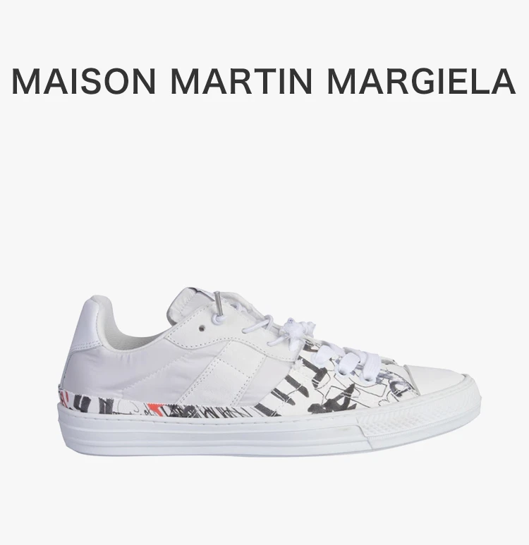 商品MAISON MARGIELA|MAISON MARGIELA 女士白色涂鸦运动鞋 S37WS0480-P3259-H8047,价格¥1509,第1张图片详细描述