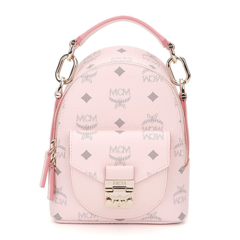 商品[国内直发] MCM|MCM 女士Partricia Visetos系列干邑色人造革配牛皮革迷你手提单肩双肩背包 MWKBSPA01CO001,价格¥4416,第11张图片详细描述