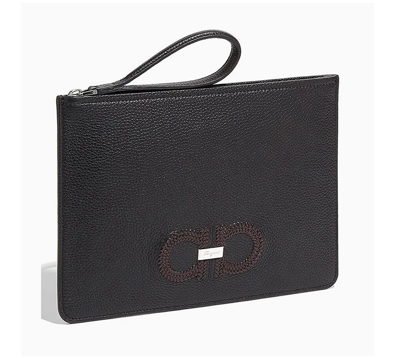 商品Salvatore Ferragamo|Salvatore Ferragamo 菲拉格慕 男士黑色拉链手拿包 24-A111-704475,价格¥3471,第1张图片详细描述