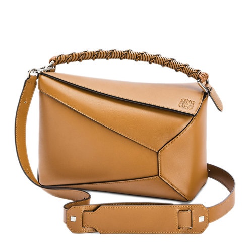 商品Loewe|【包税】LOEWE/罗意威 2021春夏新款Puzzle 女士中号沙漠色纳帕小牛皮手提单肩包拼图包A510P49X01-2586,价格¥25464,第2张图片详细描述