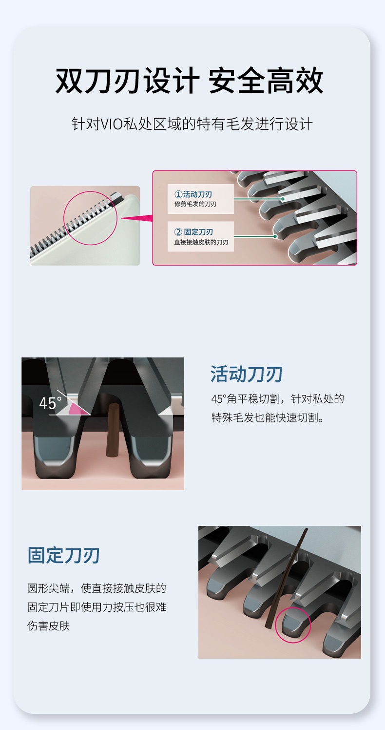 商品[国内直发] Panasonic|松下进口刮毛刀女士私处电动剃毛器私密刮腋毛阴毛神器脱毛刀WV61,价格¥303,第4张图片详细描述