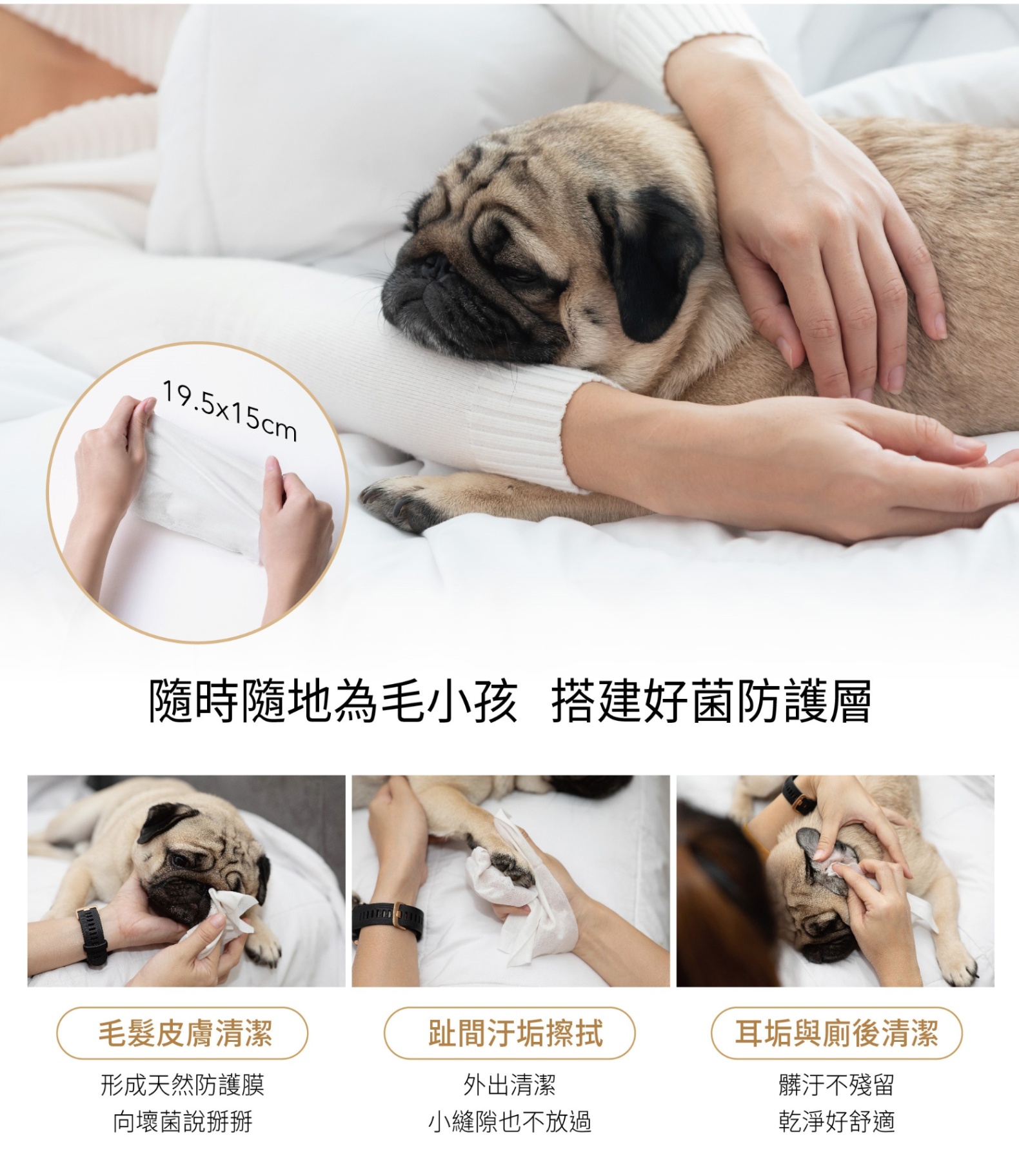 商品Triple Probio|宠物抗菌湿纸巾（20片/包） | Wet Wipes ,价格¥73,第6张图片详细描述