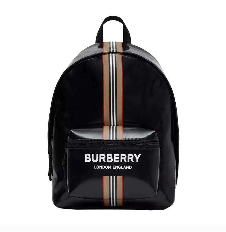 商品[国内直发] Burberry|Burberry 博柏利 中性徽标拼标志性条纹印花双肩包 8030015,价格¥6548,第5张图片详细描述