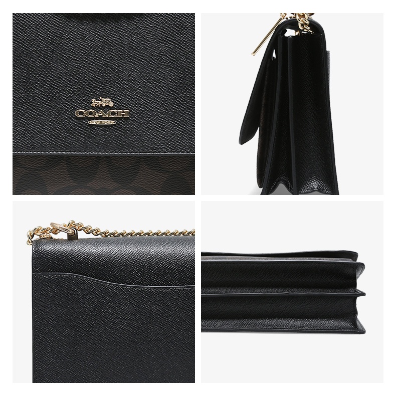 商品[国内直发] Coach|Coach 蔻驰 奥莱款小号女士PVC配皮单肩斜挎小方包 91019IMAA8,价格¥1986,第7张图片详细描述