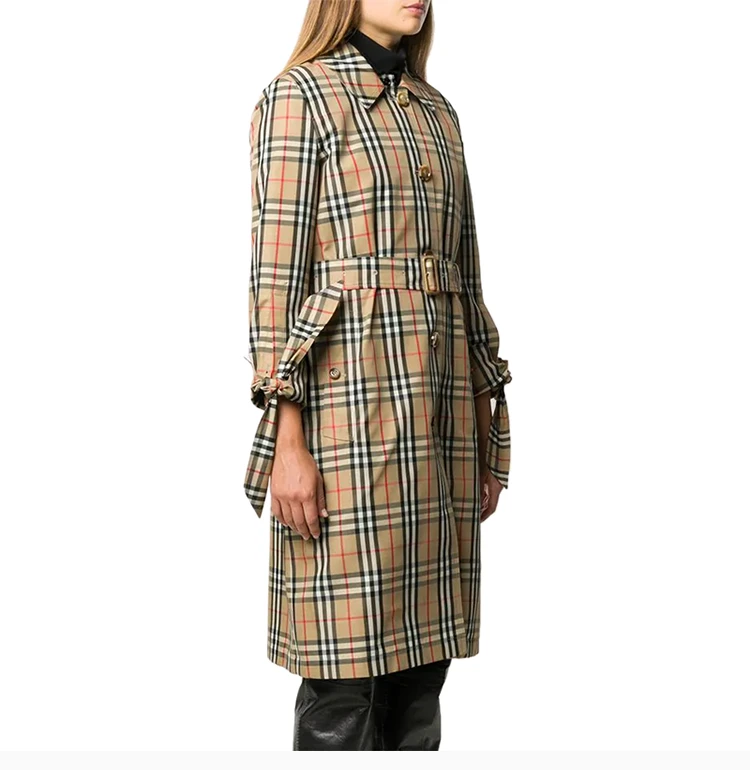 商品[国内直发] Burberry|BURBERRY 女士拼色大衣 8032221,价格¥9522,第5张图片详细描述