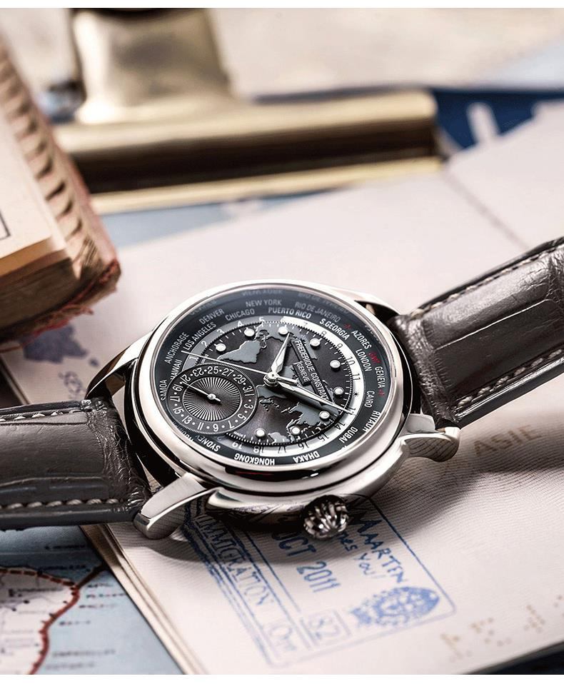 商品[国内直发] Frederique Constant|【世界时间】康斯登自家机芯系列自动机械背透男表FC-718NWM4H6,价格¥27739,第7张图片详细描述