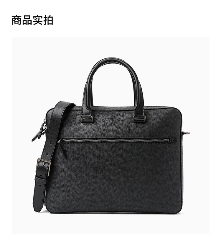 商品[国内直发] Salvatore Ferragamo|Salvatore Ferragamo 菲拉格慕 男士牛皮织物混纺单肩斜挎包 24-0458-670616,价格¥7217,第2张图片详细描述