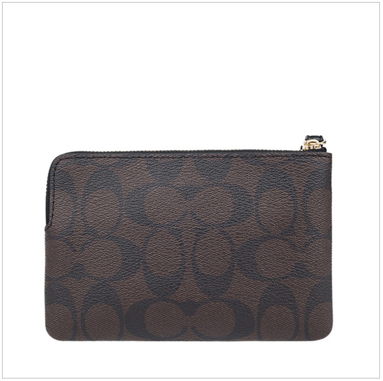 商品Coach|Coach 蔻驰 女士深棕配黑色短款手拿零钱包 F58035IMAA8,价格¥576,第4张图片详细描述