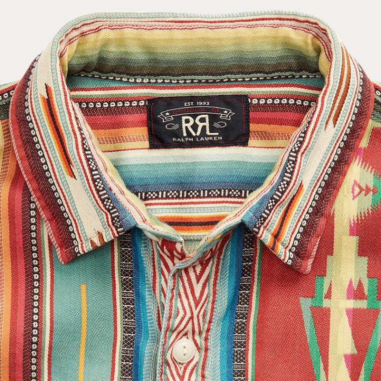 商品Ralph Lauren|拉夫劳伦 男士多色条纹纯棉提花长袖工装衬衫,价格¥3003,第3张图片详细描述