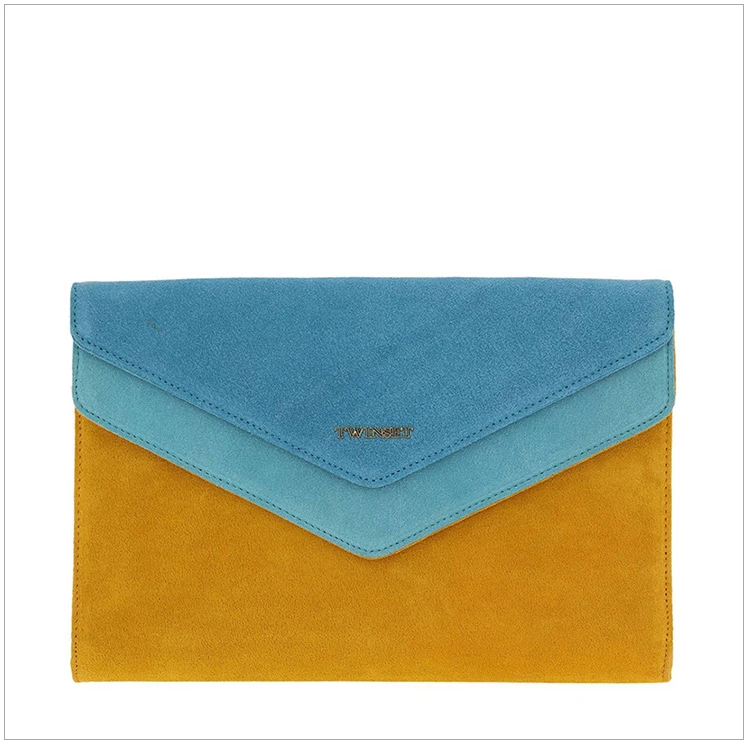 商品[国内直发] TWINSET|TWINSET 女士蓝色拼黄色天然皮革挎包 OS8TDP-02483,价格¥324,第3张图片详细描述