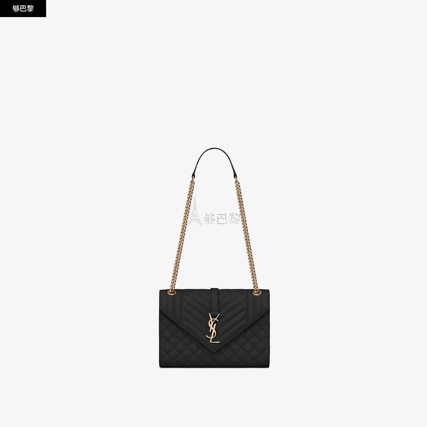 商品Yves Saint Laurent|【预售】 YSL圣罗兰 24秋冬 女士 单肩包 ENVELOPPE medium en cuir MIX MATELASSÉ embossé grain de poudre 600185BOW911000,价格¥18933,第2张图片详细描述