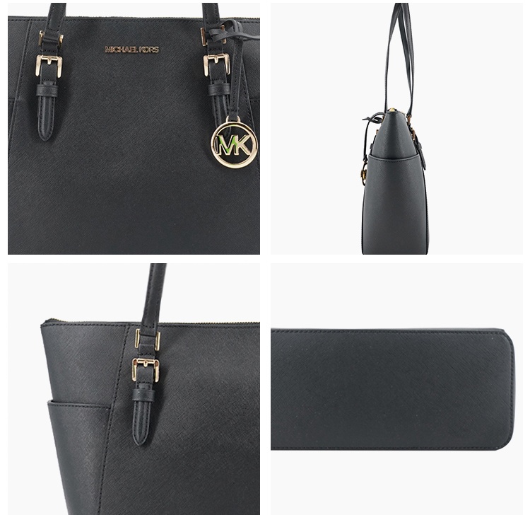 商品Michael Kors|Michael Kors 奥莱款CHARLOOTE 大号女士牛皮革单肩手提tote包 35T0GCFT7L BLACK,价格¥1050,第6张图片详细描述