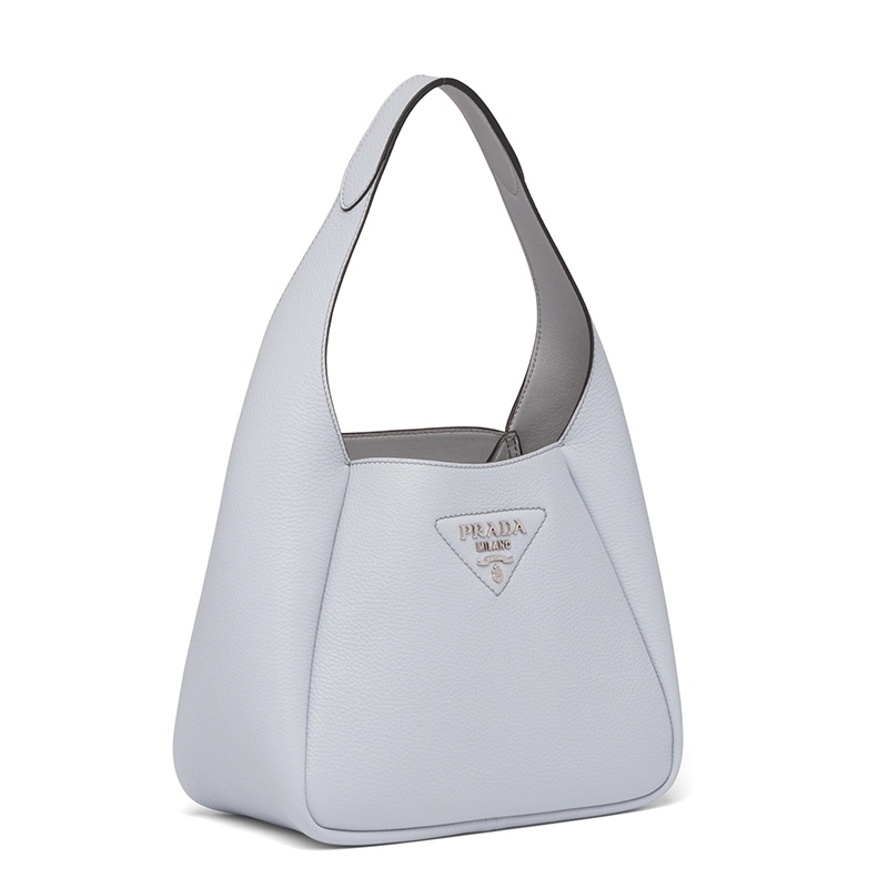 商品Prada|PRADA/普拉达 经典款 女士矢车菊蓝皮革饰有金属三角徽标单肩手提包1BC127_2DKV_F010I_V_OOM,价格¥19891,第4张图片详细描述