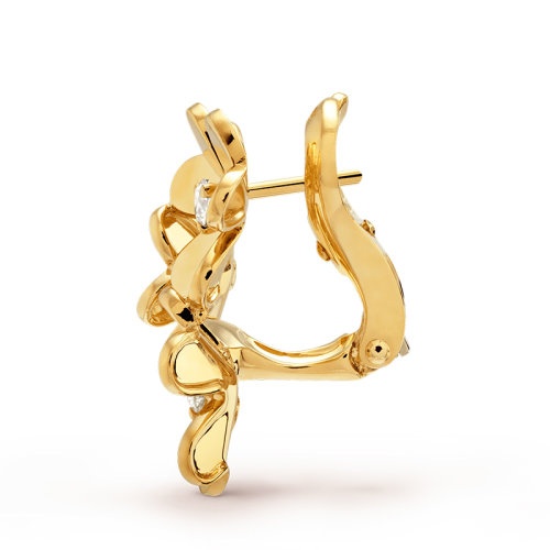 商品Van Cleef & Arpels| Van Cleef & Arpels/梵克雅宝 经典Frivole系列 18k金黄金镶嵌钻石3三瓣花朵迷你耳环VCARP2DV00,价格¥66044,第2张图片详细描述