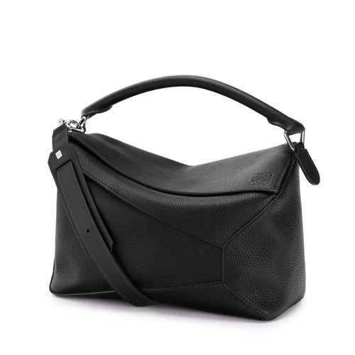 商品Loewe|【包税】LOEWE/罗意威 Puzzle Edge系列 男士大号黑色粒面小牛皮斜挎单肩手提拼图包B510140X01-1100,价格¥23962,第5张图片详细描述