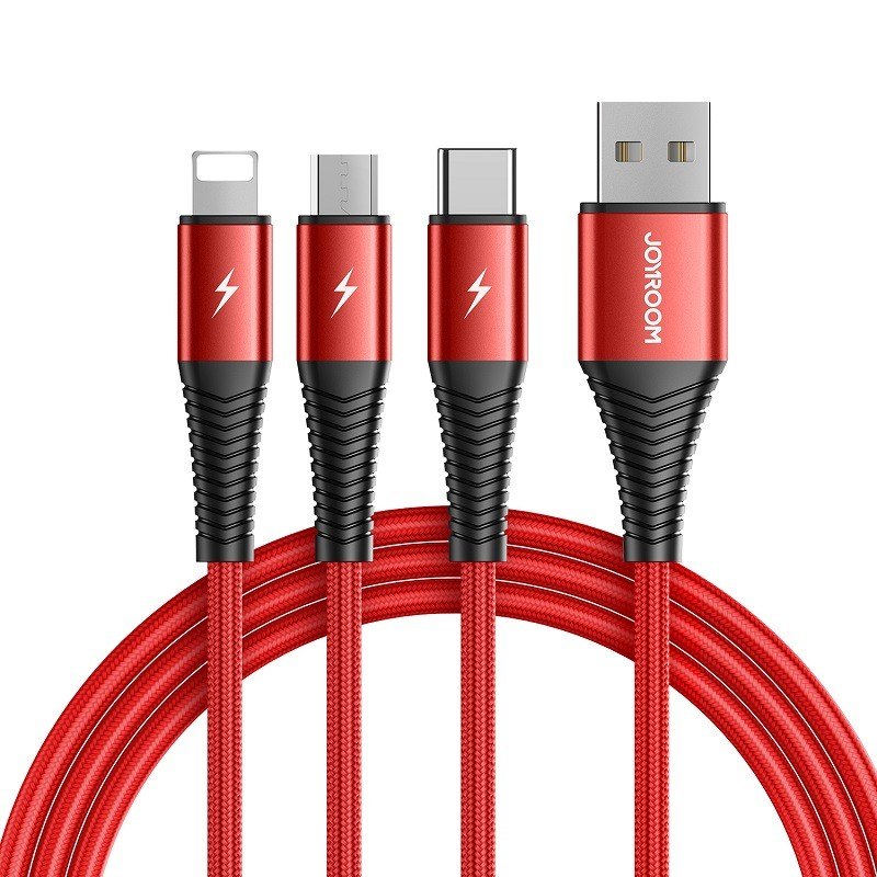 商品[国内直发] JOYROOM|机乐堂 S-1230G4三合一数据线苹果iphone安卓type-c手机快充充电器线一拖三usb华为 黑色,价格¥66,第8张图片详细描述