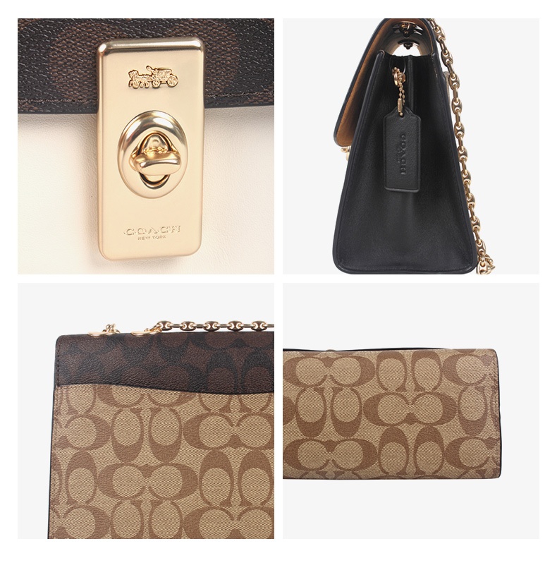 商品Coach|蔻驰老花翻盖包帆布单肩斜挎链条包 中�号女款,价格¥2350,第6张图片详细描述