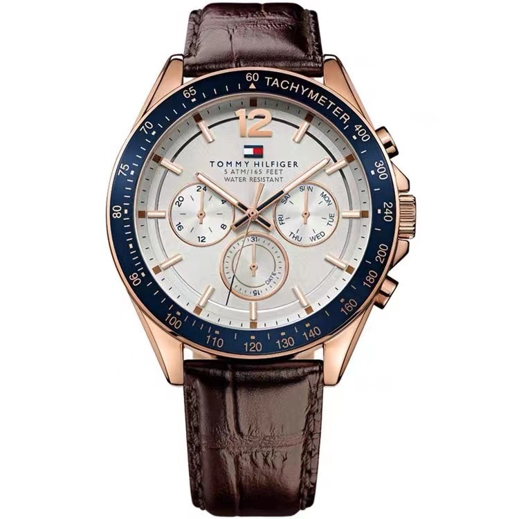 商品[国内直发] Tommy Hilfiger|TOMMY HILFIGER 钢表带石英手表商务时尚男表欧美表,价格¥590,第1张图片详细描述