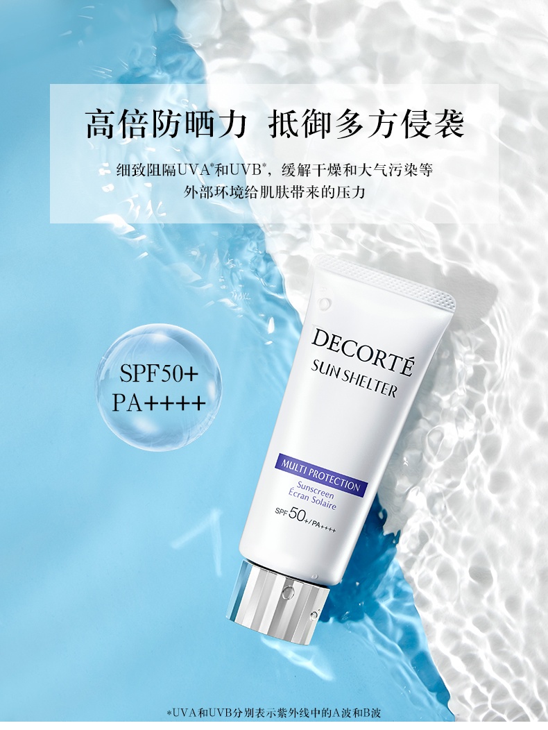 商品DECORTé|黛珂 多重防晒�乳60g 防护隔离紫外线养肤水润SPF50+,价格¥210,第3张图片详细描述