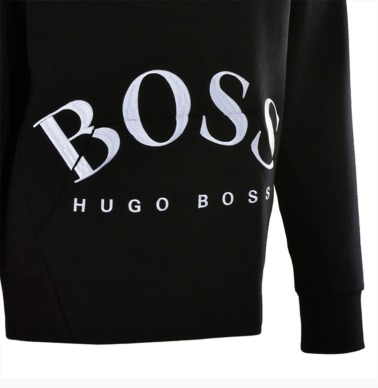 商品Hugo Boss|Hugo Boss 雨果博斯 男士黑色棉质经典logo套头运动衫连帽卫衣 SLY-50413135-001,价格¥1427,第8张图片详细描述
