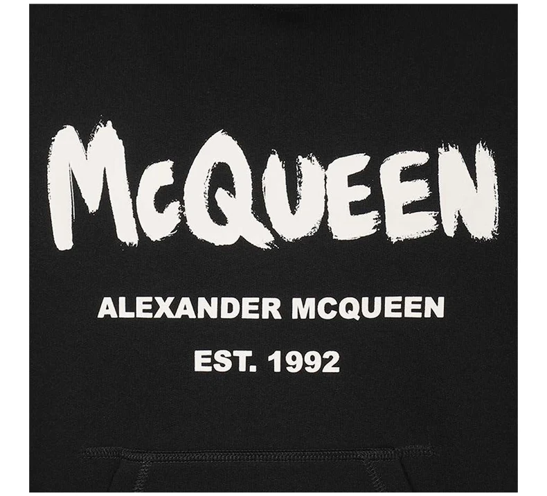 商品Alexander McQueen|ALEXANDER MCQUEEN 男士黑色棉质套头卫衣 688715QSZ81-0901,价格¥3278,第8张图片详细描述