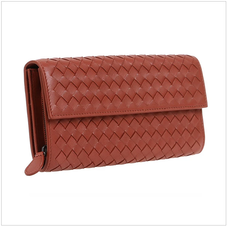 商品[国内直发] Bottega Veneta|Bottega Veneta 葆蝶家 中性羊皮砖红色长款包 150509-V001N-6329,价格¥4054,第4张图片详细描述