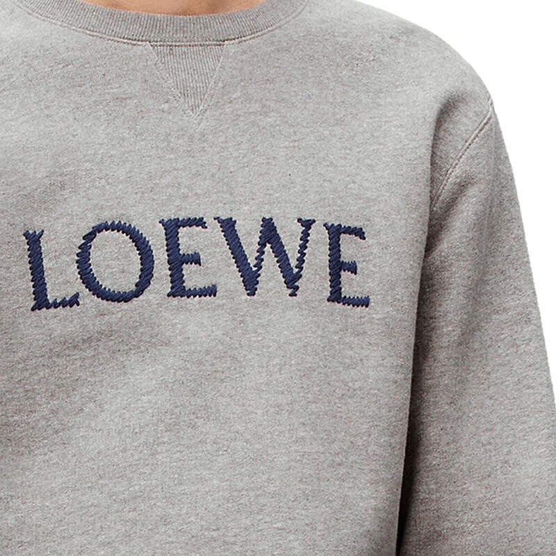 商品Loewe|罗意威（LOEWE）男士混色灰色棉质刺绣卫衣,价格¥4507,第5张图片详细描述