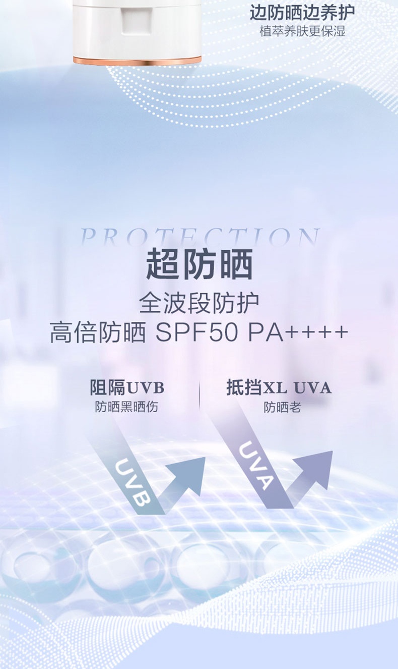 商品Lancôme|兰蔻 小白管UV轻透水漾防晒乳 隔离防晒霜SPF50 长效保湿防晒乳 50ml,价格¥401,第5张图片详细描述