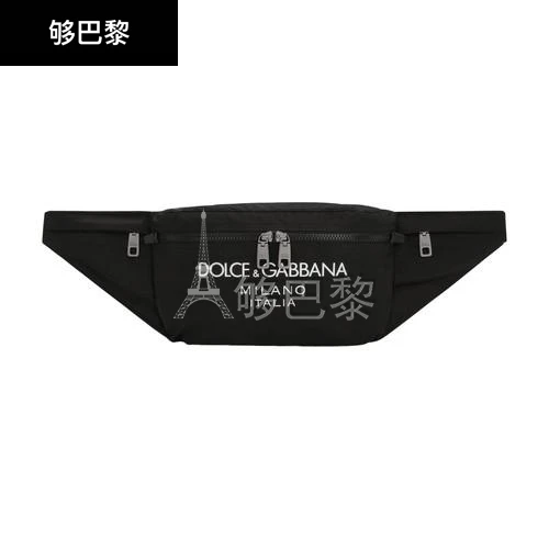 商品Dolce & Gabbana|【特惠8.7折】包邮包税【预售7天发货】 DOLCE & GABBANA 男士 腰包 橡胶徽标尼龙腰包  DXG4Z5ABBCK,价格¥6473,第2张图片详细描述