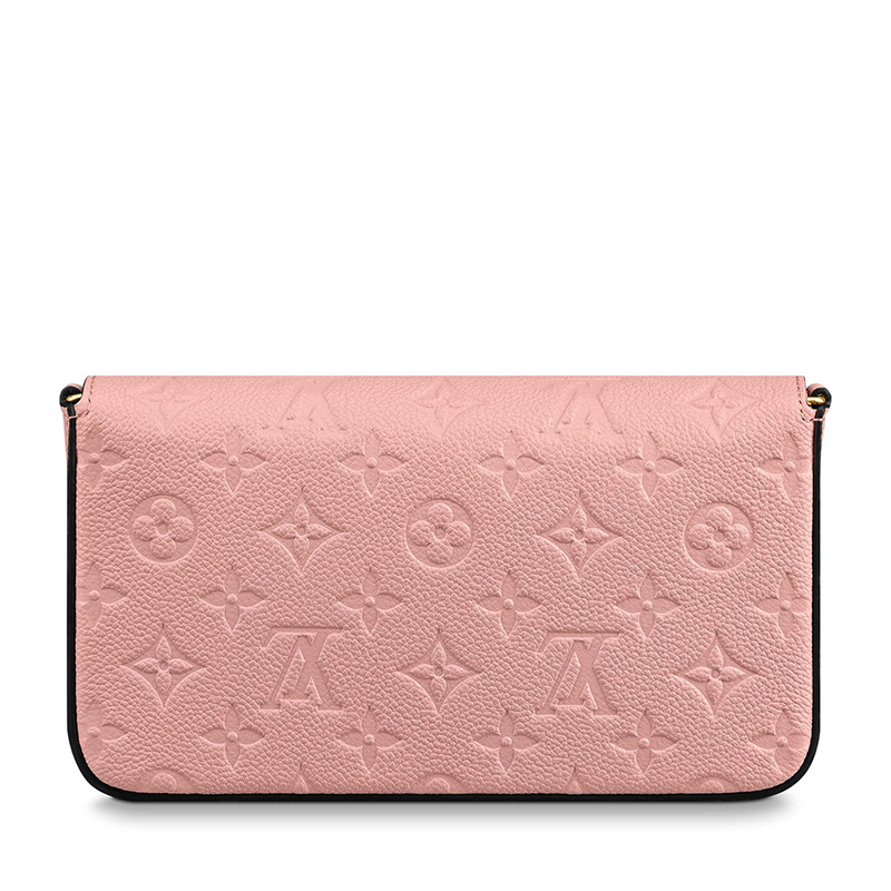 商品Louis Vuitton|预售十天 Louis Vuitton/路易威登 22春夏新款FÉLICIE系列 女士樱花粉色老花压纹软粒面牛皮革金扣金链配可拆卸贴袋翻盖开合斜跨手拿链条信封包M67856,价格¥11125,第5张图片详细描述