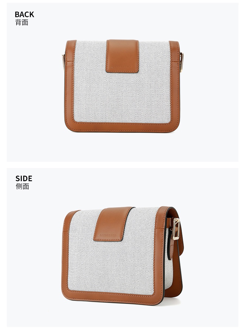 商品[国内直发] Longchamp|珑骧女包斜挎包女士ROSEAU系列 灰色皮质单肩斜挎包礼物送女友10174 HBX 504,价格¥3110,第4张图片详细描述