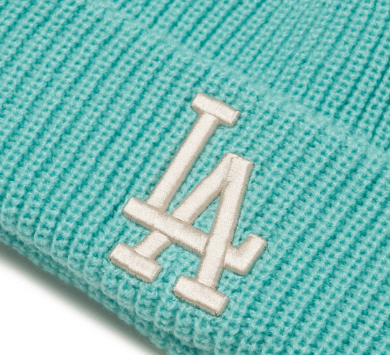 商品MLB|【享贝家】MLB 洛杉矶道奇队 LA LogO针织毛线帽 男女同款 薄荷绿 3ABNM0716-07MTS,价格¥161,第7张图片详细描述