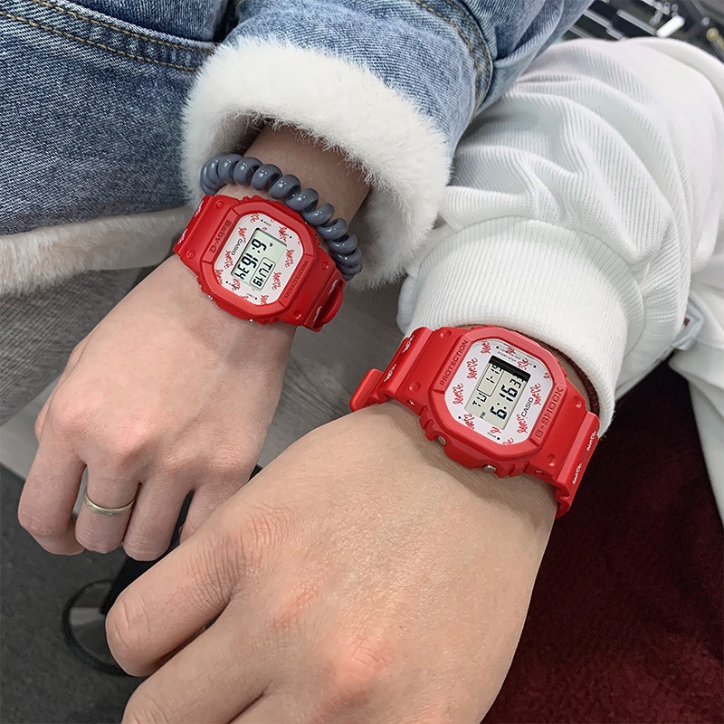 商品[国内直发] Casio|卡西欧情侣对表小方块小红表限量版两支装年度限定款,价格¥1034,第2张图片详细描述
