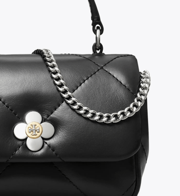 商品Tory Burch|汤丽柏琦 女Kira 菱格纹绗缝四叶草迷你手提链条单肩斜挎包（香港仓发货）,价格¥2155,第12张图片详细描述