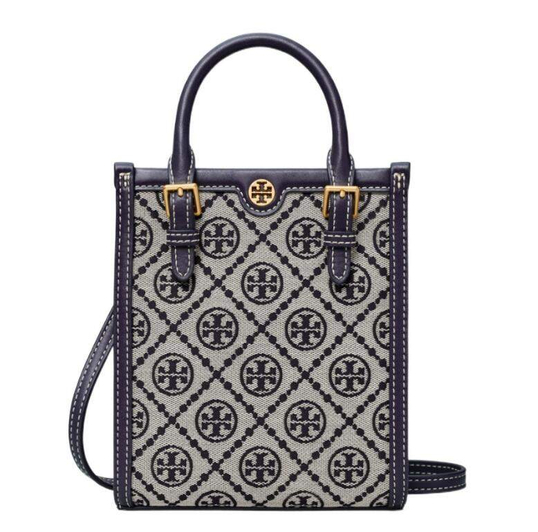 商品[国内直发] Tory Burch|汤丽柏琦TB女包 T MONOGRAM女士迷你提花手提单肩托特包琴谱包明星同款87146 405,价格¥2855,第10张图片详细描述