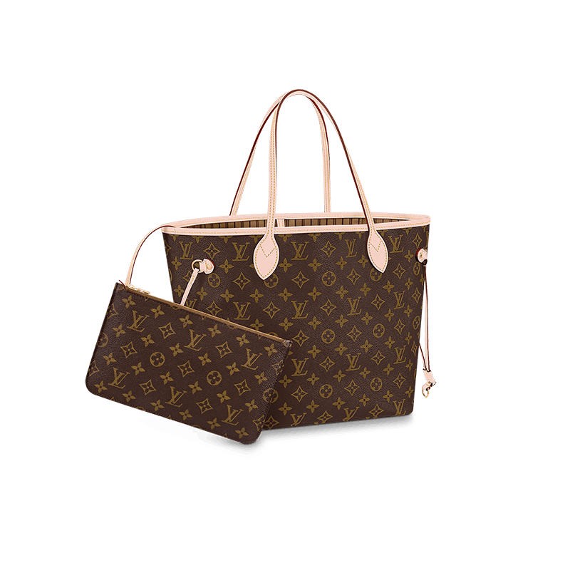 商品Louis Vuitton|【预售十天】路易威登 23春夏 Neverfull女士中号浅褐色帆布配皮金色金属饰面手提包 M40995,价格¥13272,第8张图片详细描述