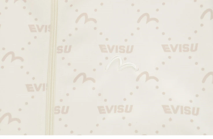 商品Evisu|【享贝家】（国内现货-LY）Evisu 福神 满印小标户外休闲运动套装卫衣外套 男女同款 米色 ET3UZT901IV,价格¥335,第4张图片详细描述