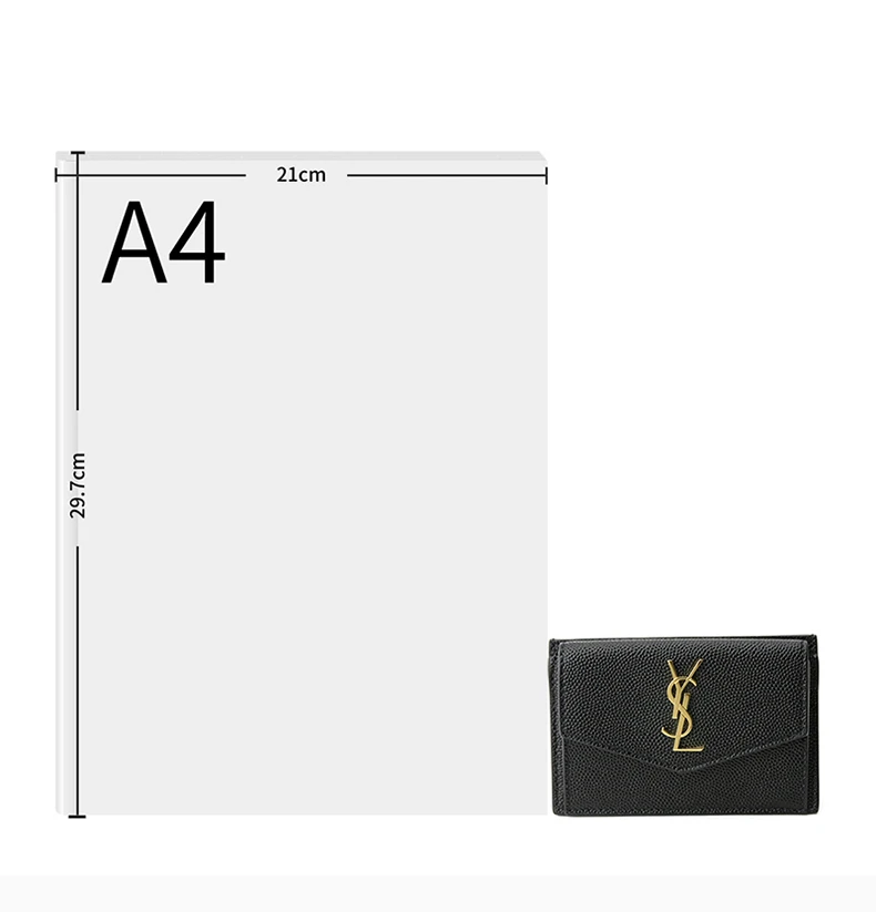 商品[国内直发] Yves Saint Laurent|YSL 女士黑色混合MATELASSÉ粒面压花皮革字母组合卡片包 651027-BOWT1-1000,价格¥5132,第7张图片详细描述