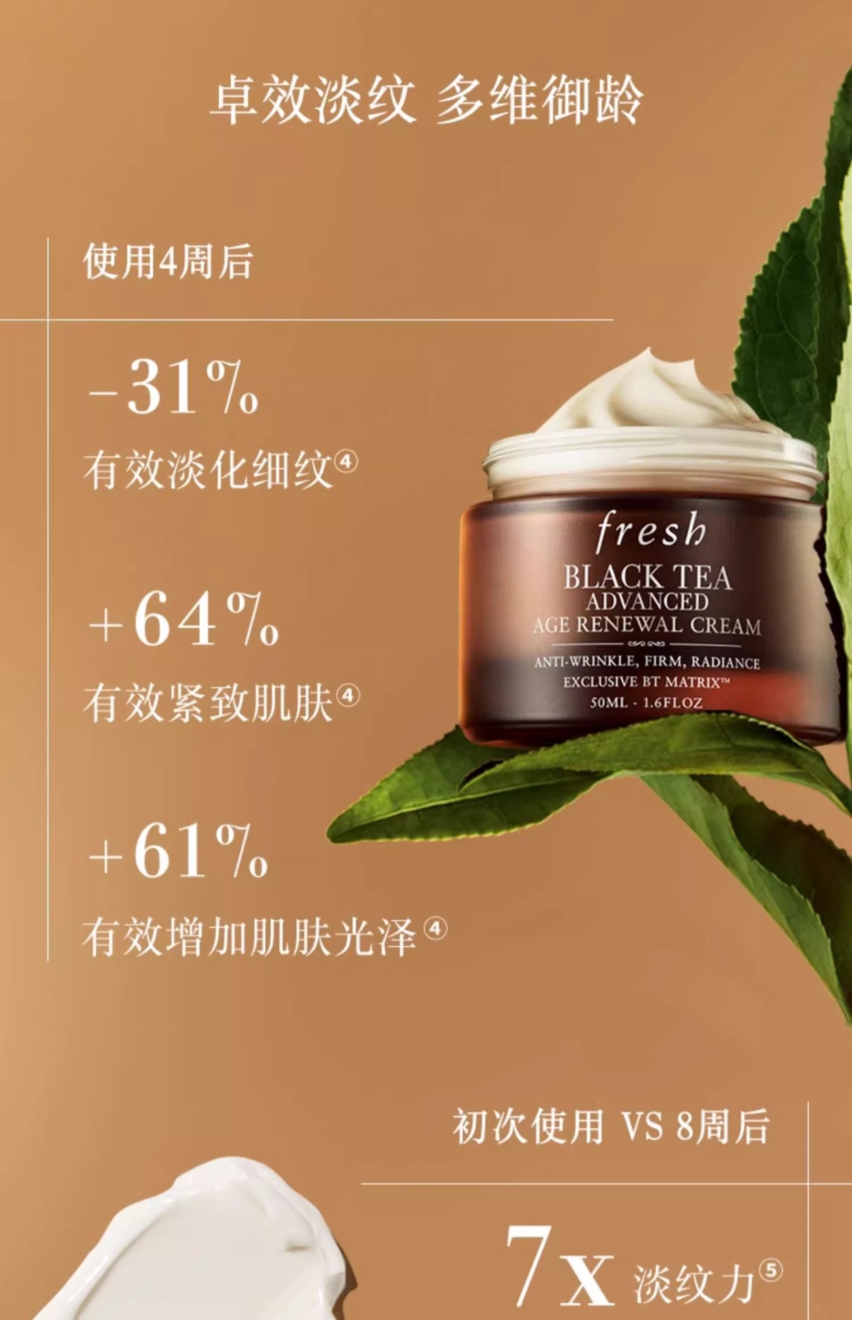 商品Fresh|Fresh馥蕾诗红茶紧致面霜 50ml 淡纹提亮滋润保湿【香港直邮】,价格¥402,第3张图片详细描述