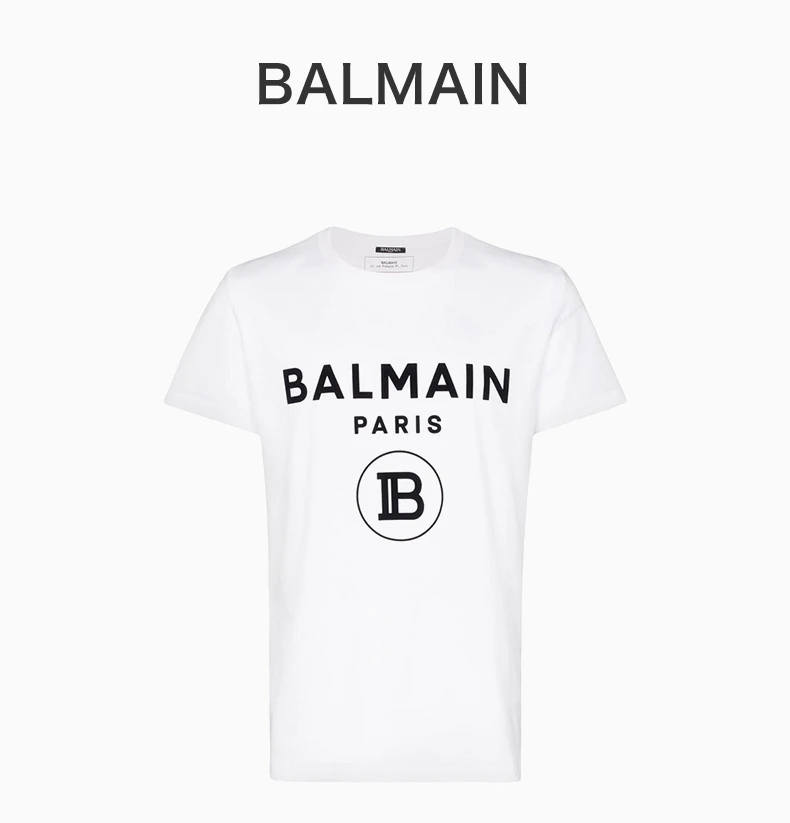 商品Balmain|BALMAIN 白色男士T恤 SH01601I192-0FA,价格¥1346,第2张图片详细描述