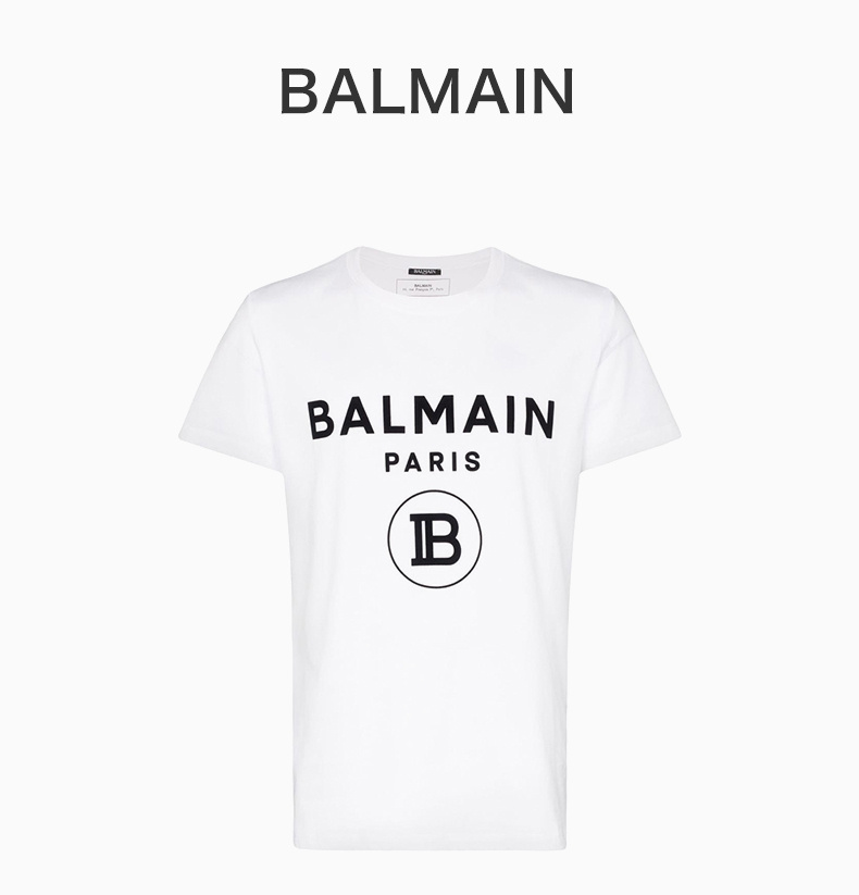 商品Balmain|BALMAIN 白色男士T恤 SH01601I192-0FA,价格¥1305,第4张图片详细描述