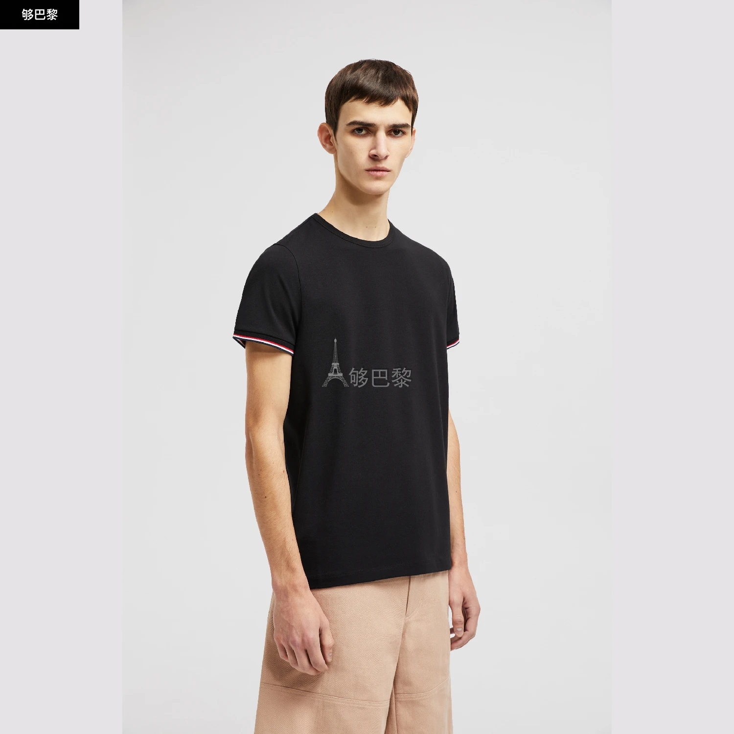 商品Moncler|【预售】 MONCLER 盟可睐 25春夏 男士 短袖T恤 男士三色饰边棉质T恤 K10918C7160087296999 ,价格¥2530,第6张图��片详细描述