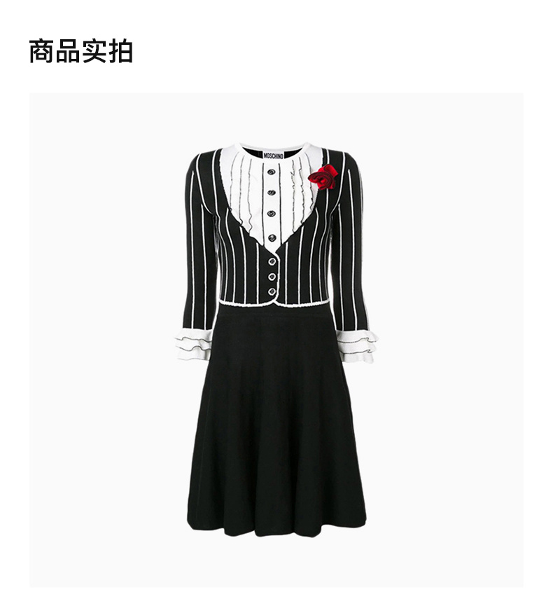商品Moschino|Moschino 莫斯奇诺 女士黑色连衣裙 EA0484-0500-2555,价格¥4300,第5张图片详细描述